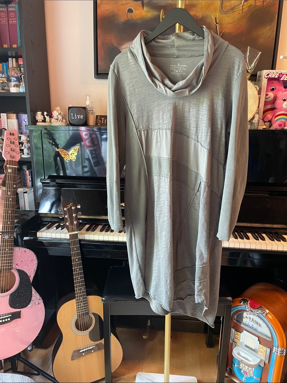 Neon Buddha Long Sleeve Shift Dress